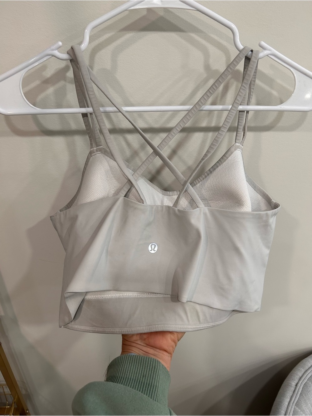 lululemon athletica white but discoloured Strappy Sports Bra